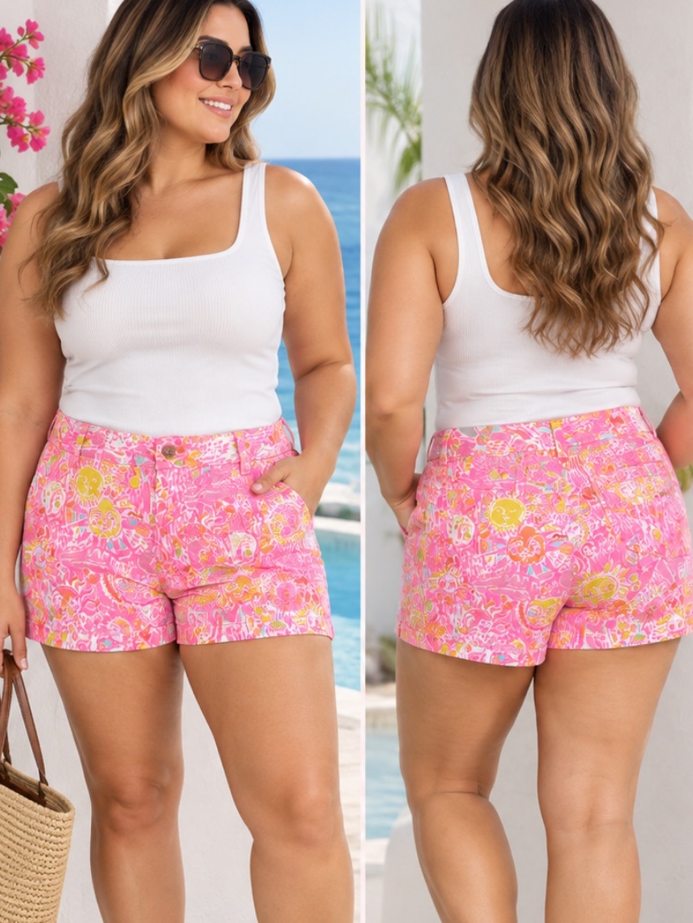 Lily Pulitzer The Callahan Women's Pink Patterned Cotton Shorts size 10